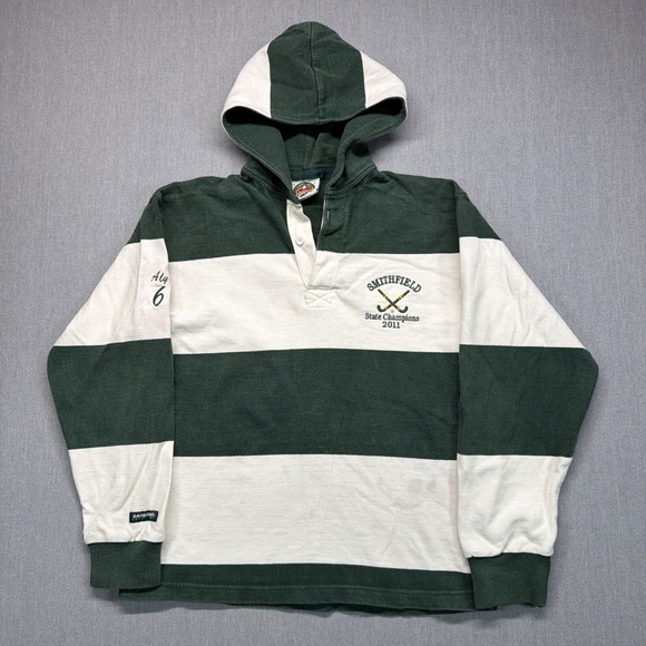 Barbarian Other - Barbarian Rugby Wear Hooded Long Sleeve Rugby Shirt Smithfield Forest Green Sm